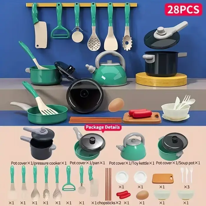 Ensemble de cuisine pour enfants avec outils de cuisine réalistes, jouets de jeu de rôle créatifs po