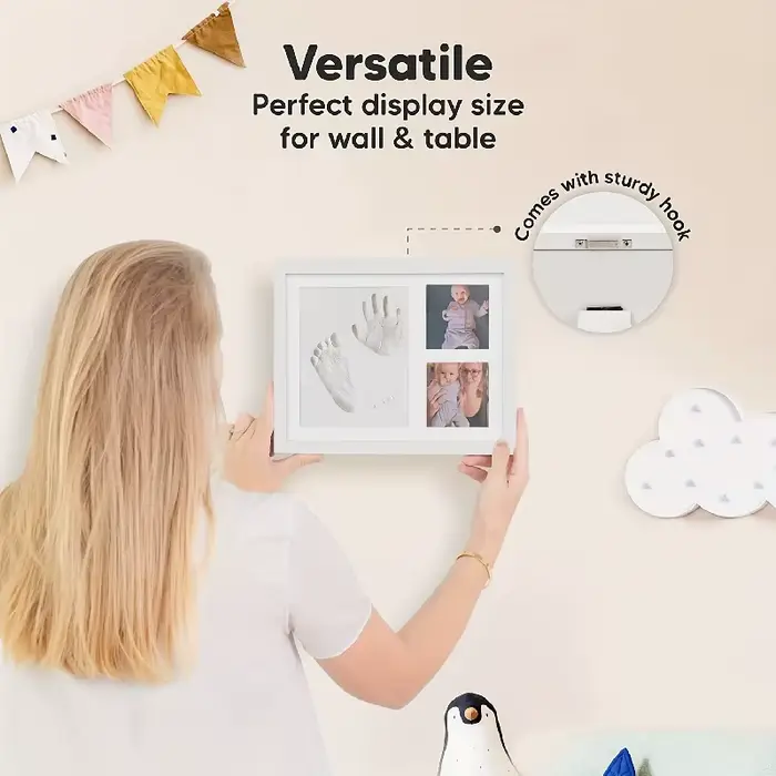 Cadre photo en argile pour mains et empreintes de bébé, créez des souvenirs durables avec ce kit d'e