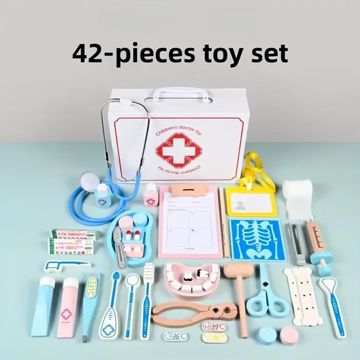 Kit de médecin en bois pour enfants, jeu de simulation pour enfants ludiques, jeu de rôle amusant po