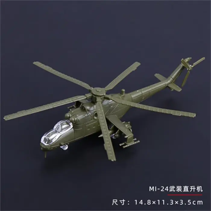 Mini Puzzle, jouets de construction, ornements de bureau, hélicoptère soviétique MI-24V, arme, assem