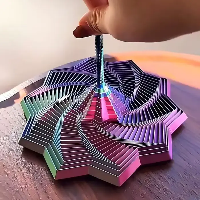 Étoile Sensorielle 3D Imprimée en 3D Illusion Visuelle Hexagonale Spirale Tourbillonnante Jeu Anti-Stress Occasions Spéciales