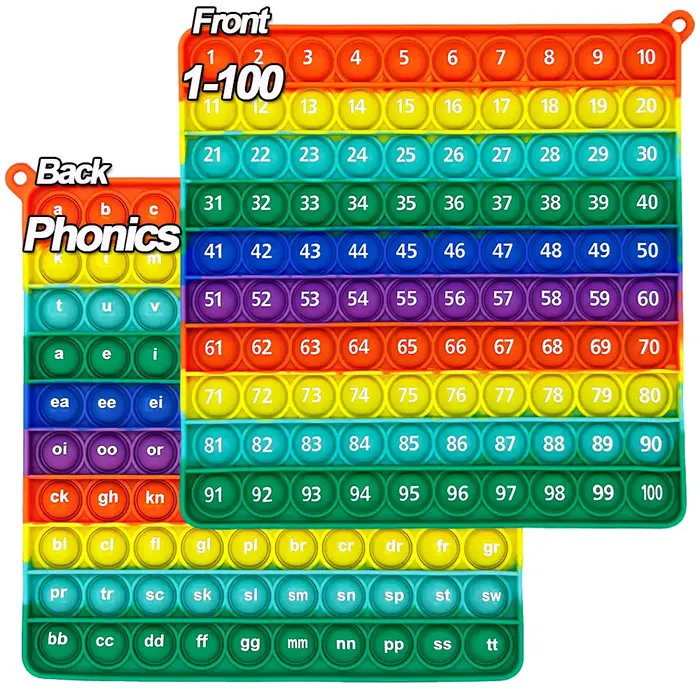 1-100 comptage des chiffres ABC Alphabet lettres jeu de phonétique Fidget jouet langue mathématiques