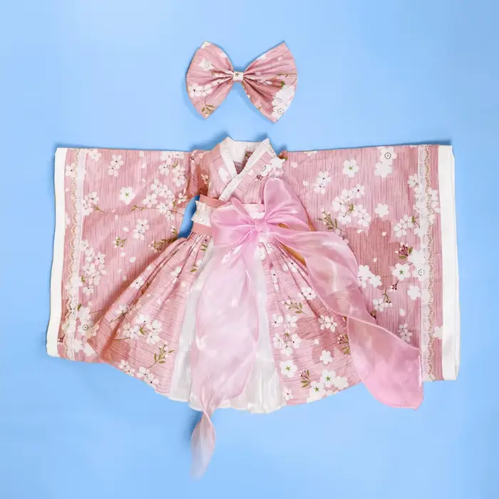 DBS – robe en dentelle blanche, chaussettes, Kimono rose, violet, jupe, vêtements Anime filles pour 