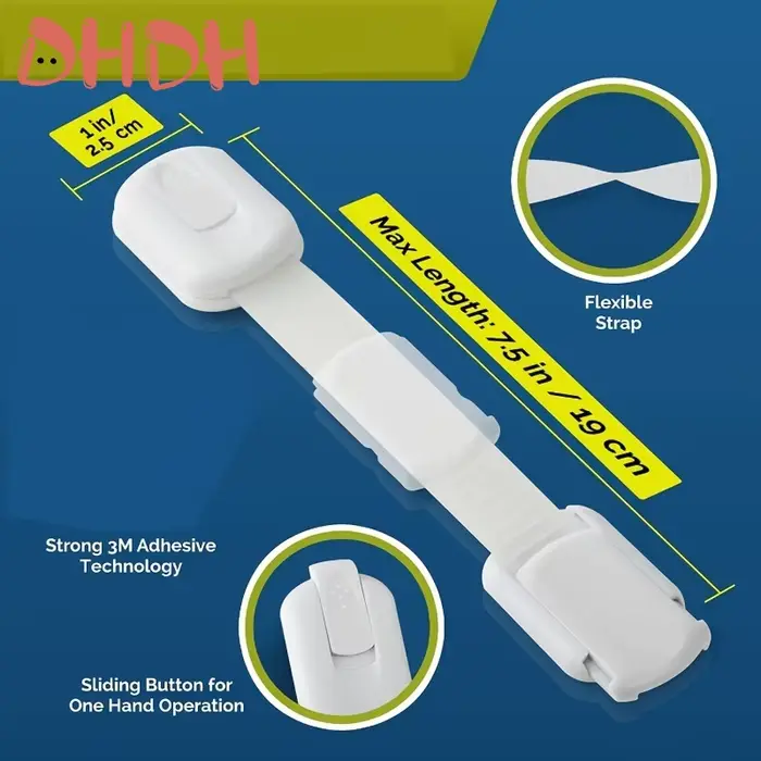 Serrure de sécurité pour enfants DHDH en plastique de qualité sécurité pour armoires tiroirs toilettes et réfrigérateur adaptable de 0 à 6 mois jusqu'à 4-6 ans en blanc bleu gris rouge noir et vert