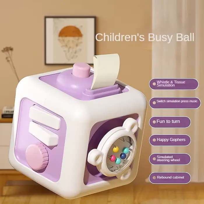 Jouets éducatifs Montessori 6 en 1, planche sensorielle occupée, compétences de pratique pour bébé, 