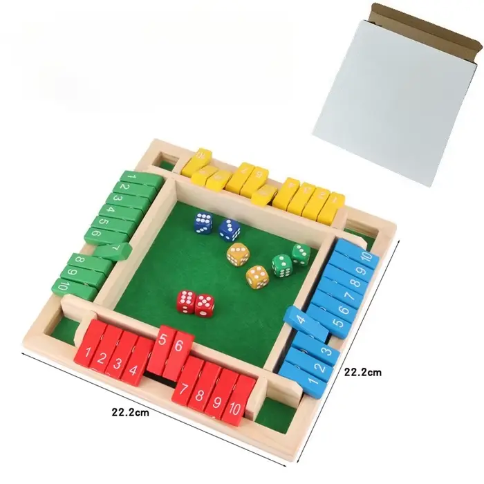 Fermez la boîte jeu de société de dés enfants jouets d'apprentissage des mathématiques précoces 4 jo