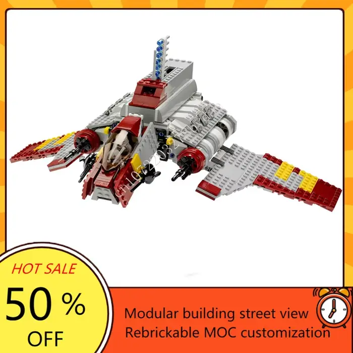 Kit de Construction 636 Pièces Navette d'Attaque Guerre Spatiale Militaire MOC Navire Spatial Modèle Combat Puzzles Personnalisés Architecture Bricolage Éducation Assemblage Jouet Cadeau Occasions Spéciales