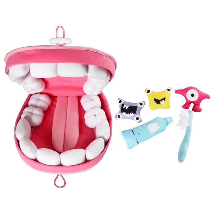 Dessin animé dent brossage en peluche jouet dents dentaires modèle ensemble bébé enfant apprendre brosse dents jeu de rôle jeu développement jouet éducatif