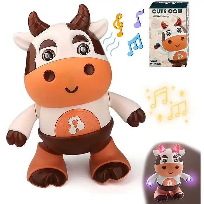 Jouet de vache dansante pour bébé, vache en peluche à musique électrique avec chansons et mouvements