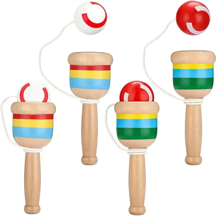 Jeu de lancer et d'attraper en bois avec cible à billes, jouet éducatif pour la coordination œil-main, nouveauté amusante pour adolescents, enfants, garçons et filles