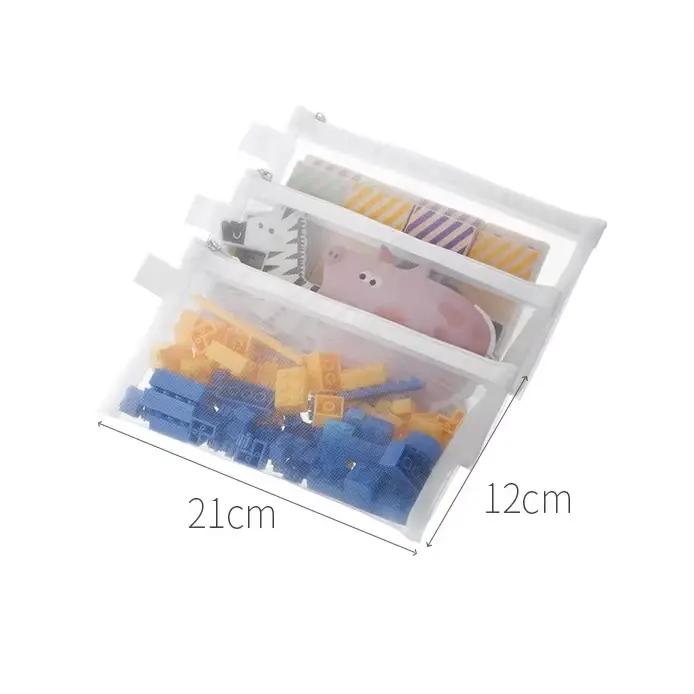 Sac de rangement transparent en maille avec fermeture éclair, sac de rangement de jouets, chemises d
