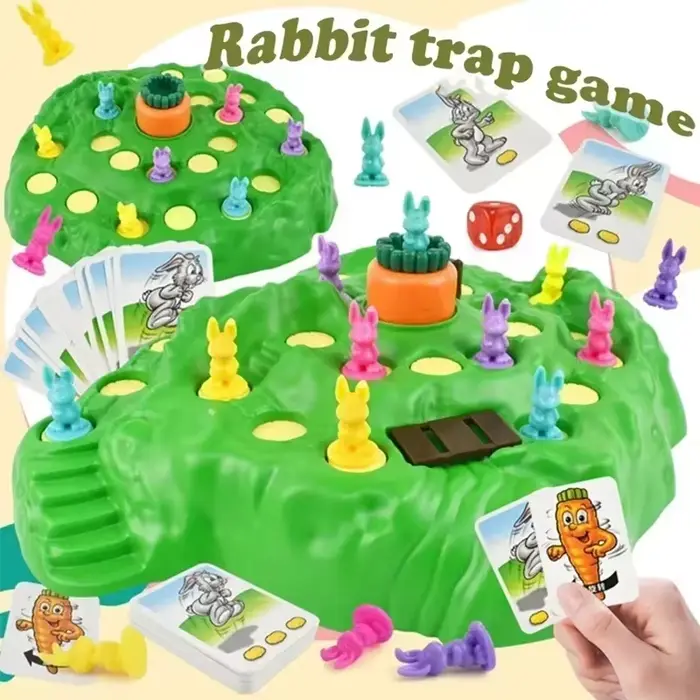 Jeu de société interactif parent-enfant pour enfants : Piège à lapins