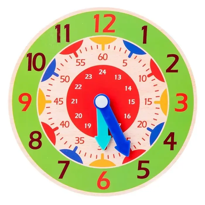 Horloge en bois Montessori pour enfants, jouets d'heure, minutes, secondes, Cognition, horloges colo