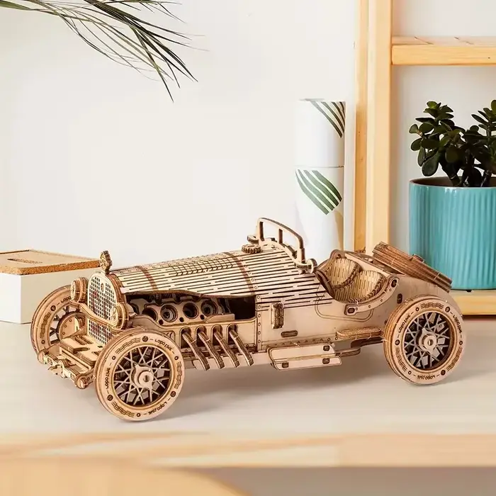 Puzzle en bois de voiture 3D, modèle à l'échelle, Kit de modèle de bricolage, cadeau artisanal, déco