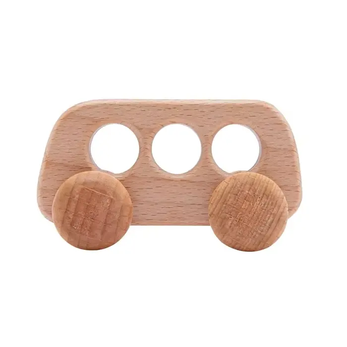 Voiture en bois pour bébé, bloc en bois pour bébés, sans BPA, hêtre biologique, forme animale, jouet