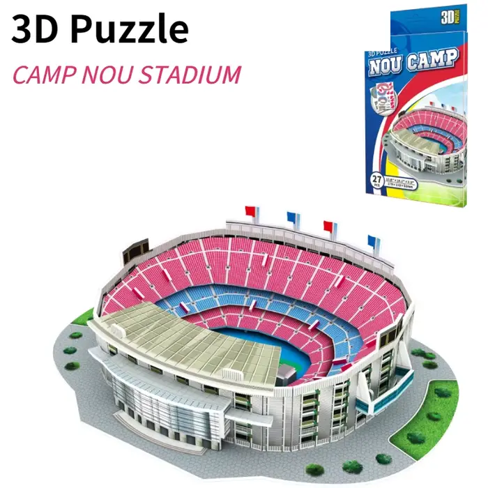 Puzzle de stade de football en papier 3D pour enfants