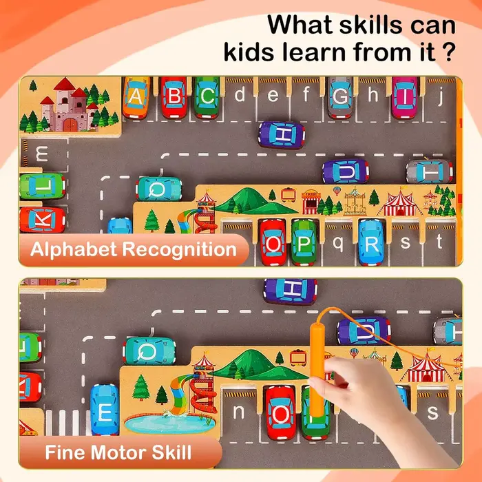 Montessori Alphabet magnétique labyrinthe lettre Puzzle cadeaux pour enfants Parking Puzzles