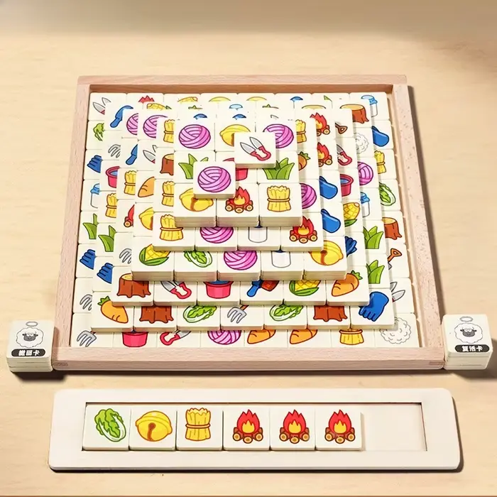 Jeu de société en bois La Moutonnette jeu de cartes multijoueur pour enfants et adultes entraînement à la réflexion et divertissement familial occasions spéciales anniversaire fête famille