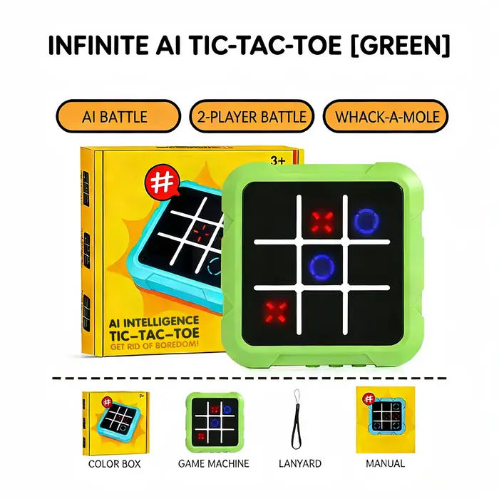 Jeu de société électronique multifonctionnel portable Tic-Tac-Toe, anti-stress et éducatif, adapté a