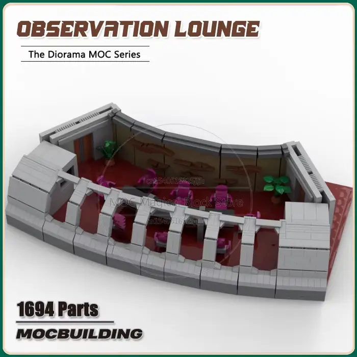 Blocs de construction USS Enterprise D Observation Lounge diorama en plastique de haute qualité pour collectionner et créer des œuvres d'art fantastiques et de science-fiction