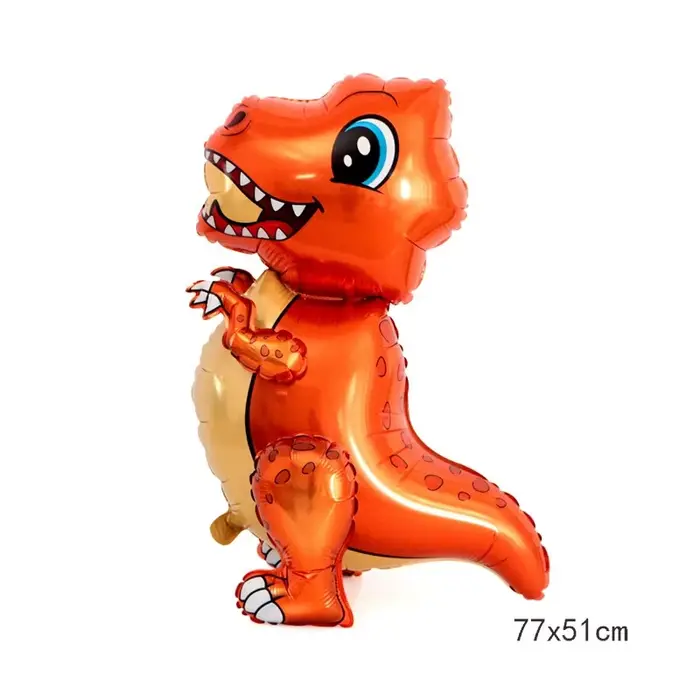 1 pièce Ballon en aluminium 3D en forme de dinosaure T-Rex de dessin animé, pour décoration de fête,