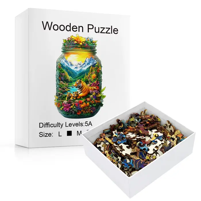 Puzzle en bois unique de qualité supérieure avec pièces animales, idéal pour adultes et familles, pour décorations d'intérieur et cadeaux exceptionnels
