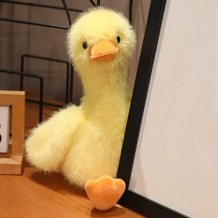 Canard en peluche DLIGHTButter, poupées mignonnes, petit jouet jaune, cadeaux d'anniversaire, 35 cm,