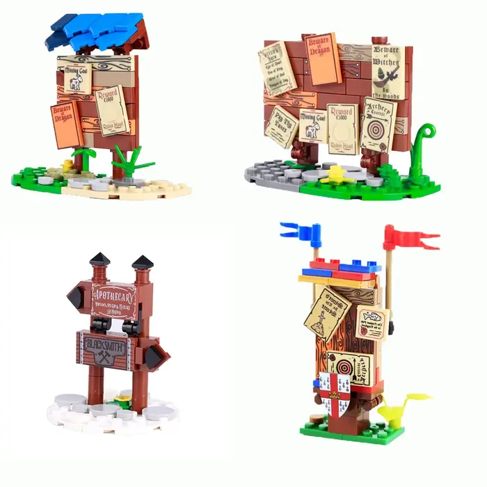 Ensemble de blocs de construction BRICKPANDA pour bâtiments historiques et paysages, jouets en plastique pour fans de l'histoire médiévale, occasionnellement utilisés pour des projets de classe ou de club