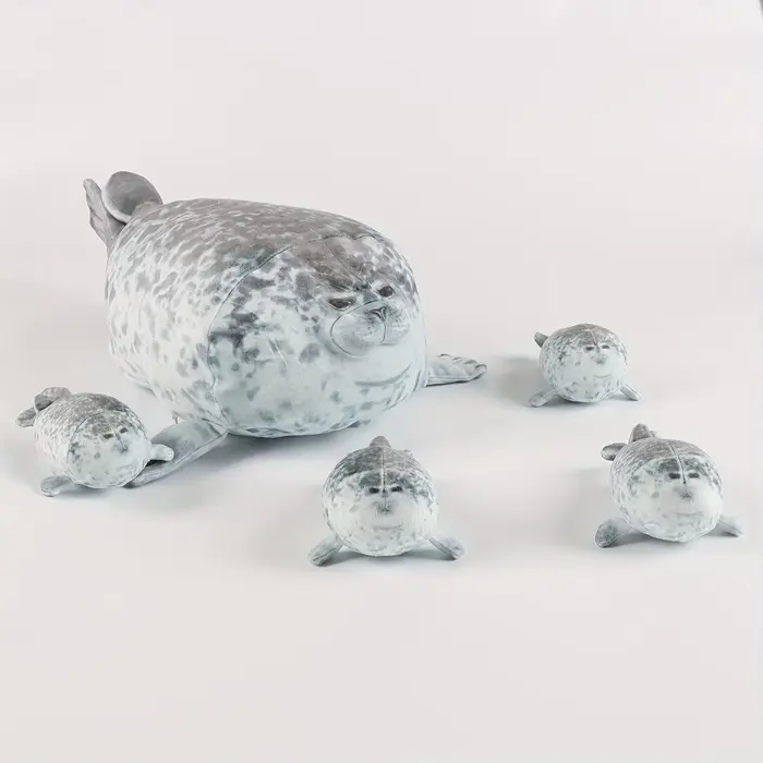 Animal en peluche de sceau de simulation Kawaii avec 4 mini animaux en peluche à l'intérieur - Jouet