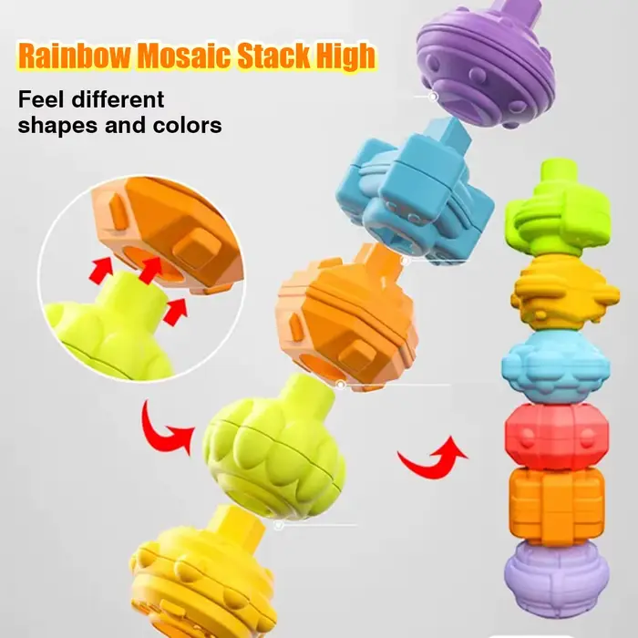 Jouets éducatifs d'apprentissage Montessori pour bébé de 0 à 12 mois, blocs de formes colorées, jeu 