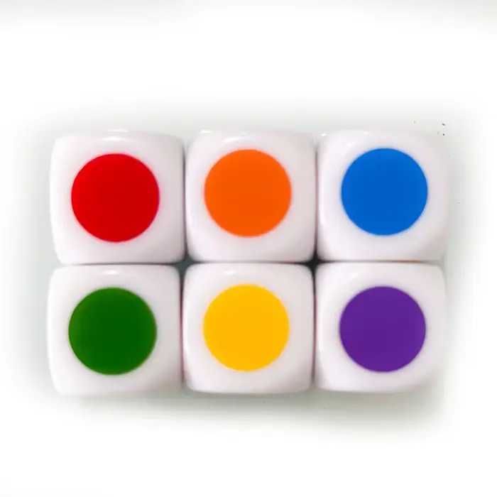 6 pièces/ensemble 6 faces rondes couleur dés drôle jeu de Puzzle 16 Mm