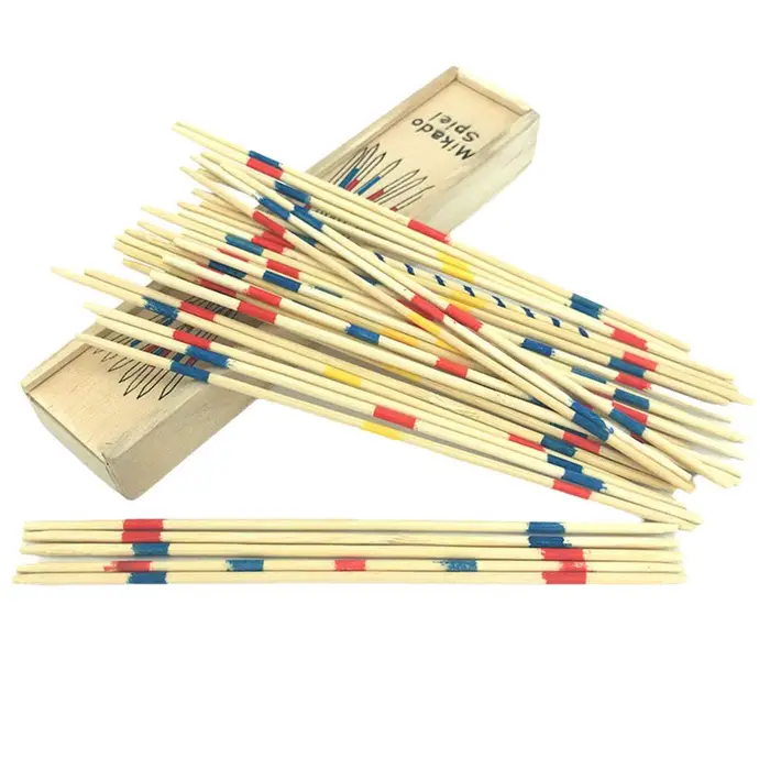 31-310 bâtonnets de Mikado traditionnels, ensemble de jeu en bois tout-en-un, jeu familial classique