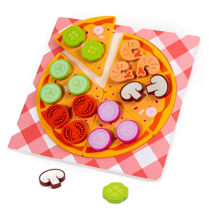 Ensemble de biscuits à Pizza pour enfants, jouet de coupe, Simulation de dinette à Pizza en bois, jo