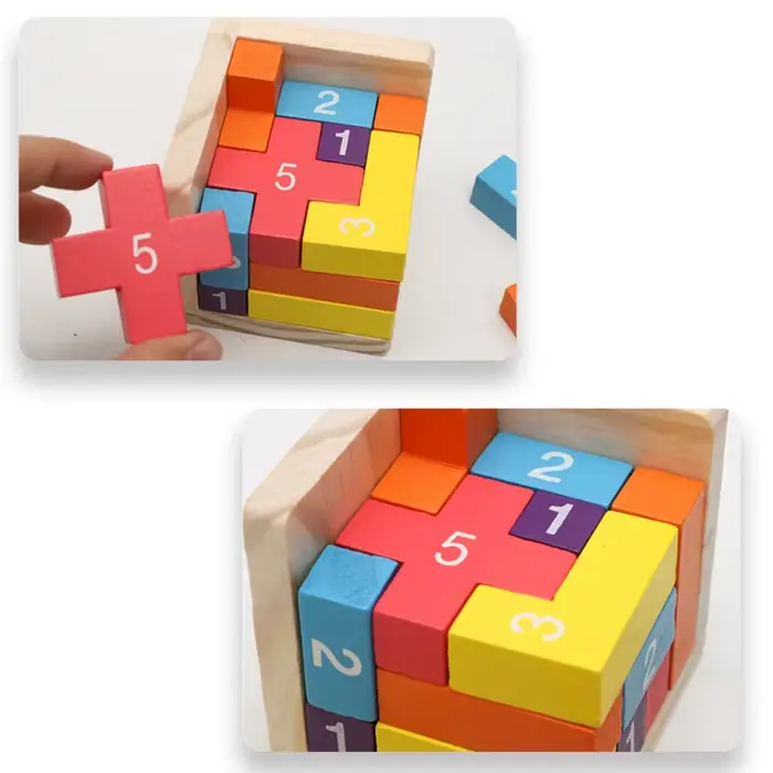 Puzzles en blocs de bois colorés 3D classiques pour enfants et adultes occasion spéciale éveil mental et créativité jouet éducatif durable