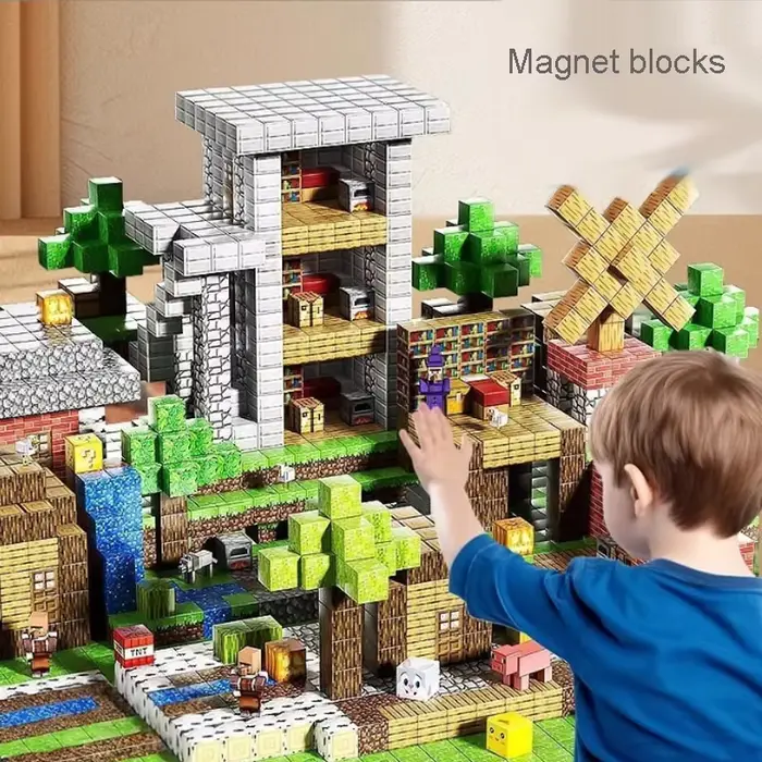 100 pièces blocs magnétiques construire ensemble d'aimants pour garçons filles