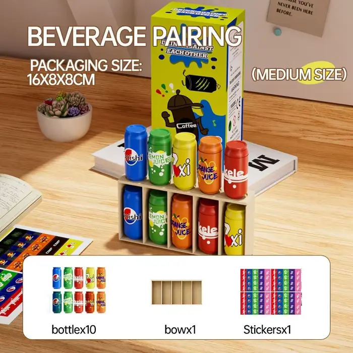 Bouteille devinant boisson Match mémoire exercice pensée logique raisonnement jeu de société Interac