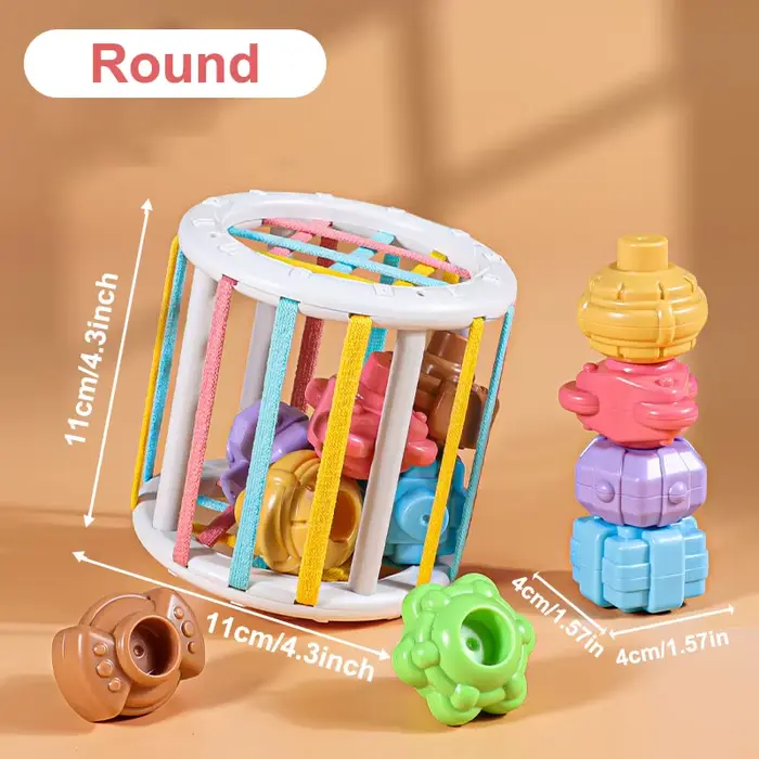 Jouets Montessori pour bébés de 0 à 12 mois, blocs de traction empilés, ombre de couleur, développem