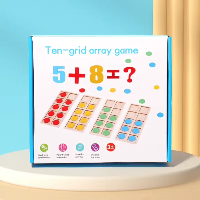 Carte numérique Montessori, jeu de réseau à dix grilles, jouets mathématiques, addition en bois, soustraction, outils pédagogiques, éducation des enfants, pensée logique