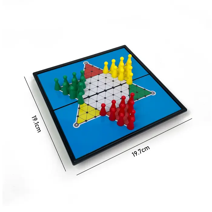 Jeu de dames chinoises magnétique pliable, jeu d'échecs en plastique portable, jouet de voyage pour 