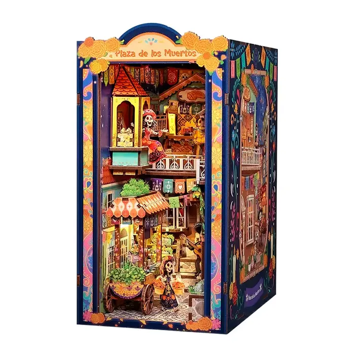 Kit de construction de maison miniature diy ensemble de blocs de construction puzzle 3d artisanat deco etagere livre jouet educatif enfants