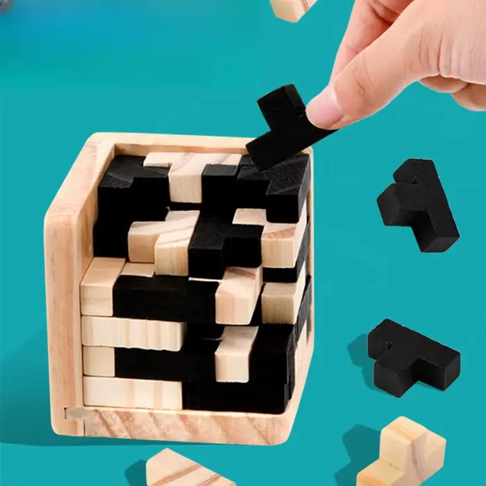 Puzzle Cube 3D Luban imbriqué jouet créatif éducatif en bois menthe du cerveau jeu apprentissage précoce cadeau enfant occaions spéciales activité de groupe développement mental enfants