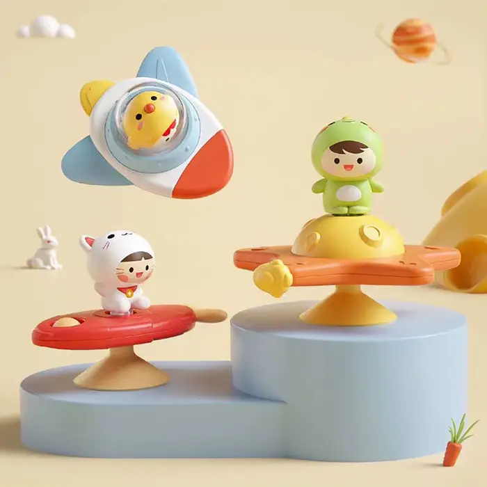 Avion de dessin animé en plastique ABS pour bain, jouet apaisant pour bébé 0-6 ans, stimulant l'imagination et l'éveil sensoriel