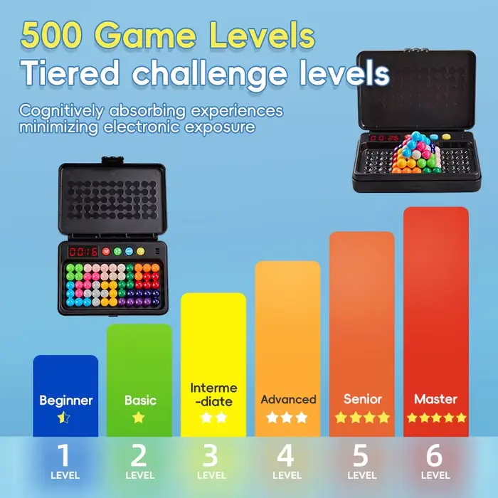 Puzzle 3D IQ 500 niveaux défi intellectuel avec minuterie pour adultes passionnés de jeux de stratégie et de résolution de problèmes