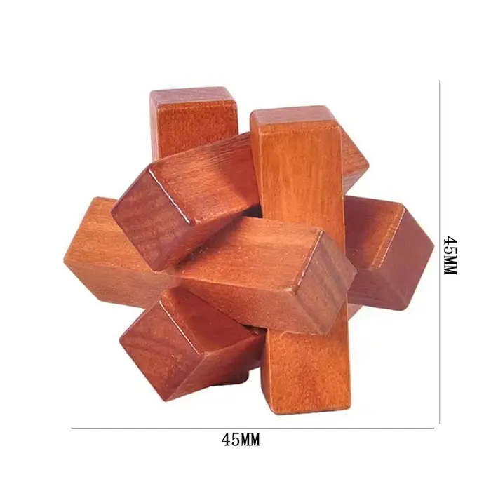Luban Lock Puzzle déverrouiller jeu de verrouillage Test de QI casse-tête en bois pour adultes enfan