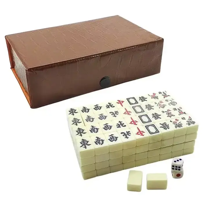Mini ensemble de Mahjong Portable avec étui de transport, jeu d'activité de divertissement tradition