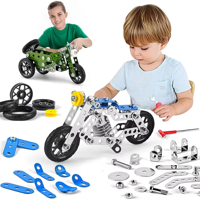 Série militaire de construction en plastique ABS blocs autobloquants pour enfants jouets d'assemblage kit de construction de voiture de course et moto pour garçons occasions spéciales