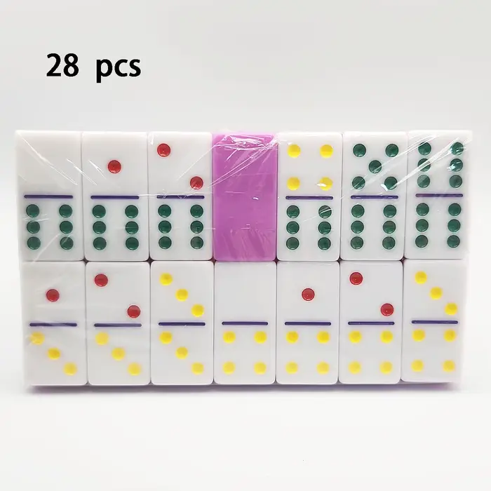 Jeu de dominos multicolores à double couche de 28 pièces, les jeux interactifs favorisent le dévelop