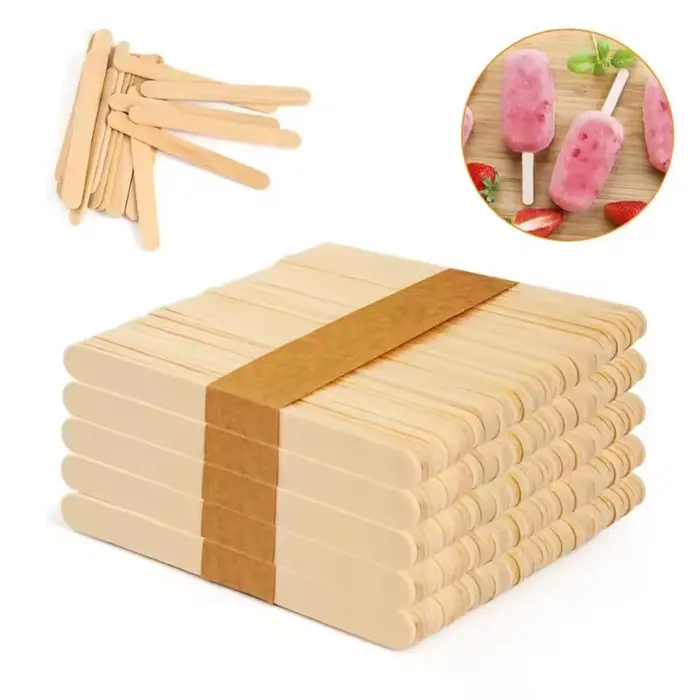 100 bâtonnets en bois pour glaces, cuillères à glace, outils d'artisanat et de décoration de gâteaux, bâtonnets en bois DIY