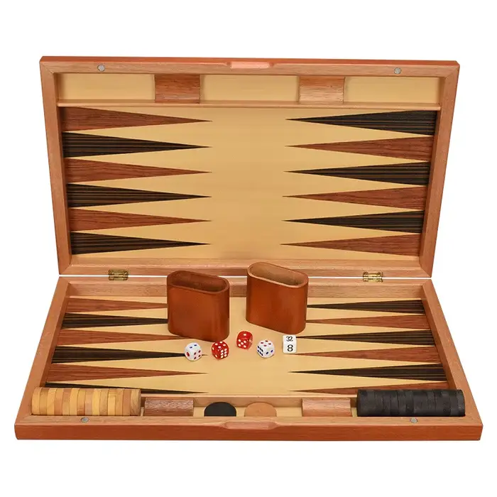 Jeu de backgammon en bois de 11/13/15/17/19 pouces - Jeu de société classique pour le divertissement à domicile et en soirée