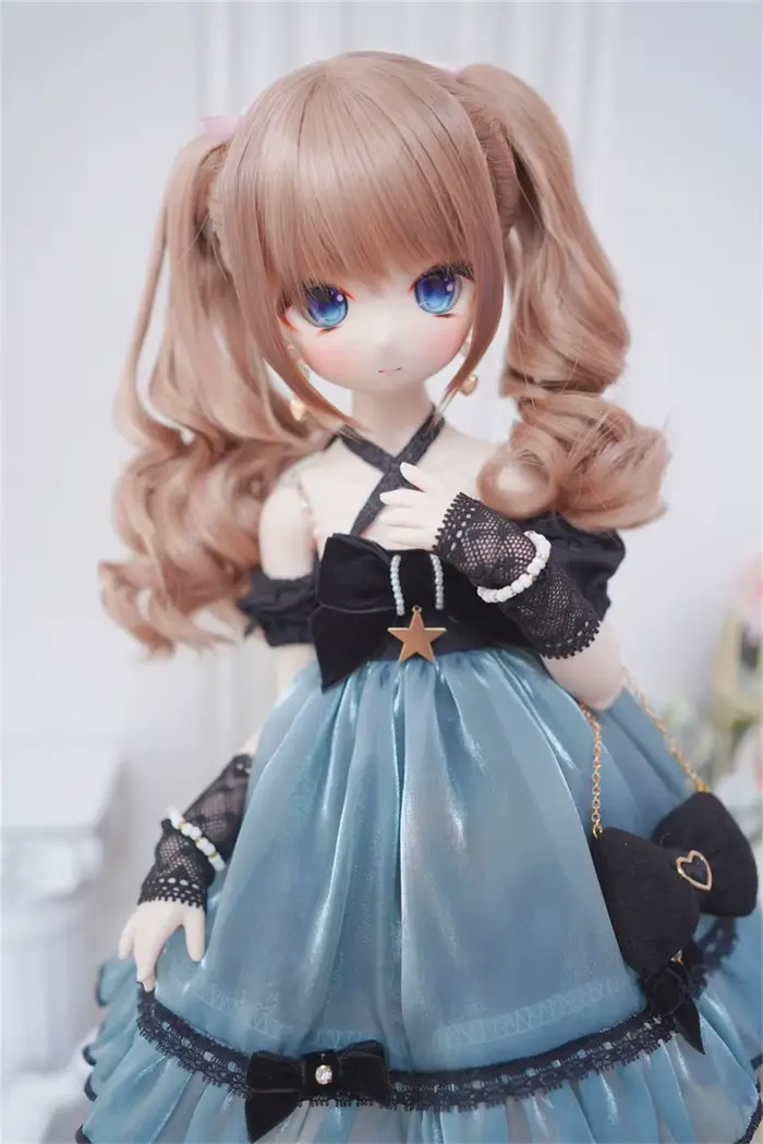 BJD poupée perruque jouets 1/3 1/4 fille haute température soie marron rose doré tigre pince Style D